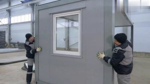 Монтаж модульного здания, сборка одного модуля  online vide