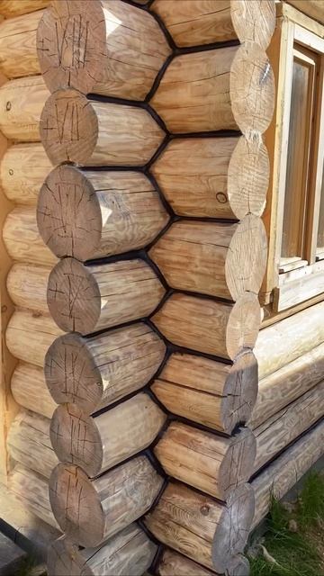 Герметизация швов. Тёплый шов . Баня. #chorts #баня смотреть онлайн