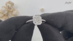 Кольцо из белого золота с бриллиантом огранки "изумруд" весом 0,3 карата.