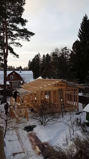 Каркасный дом 15 дней. День 9