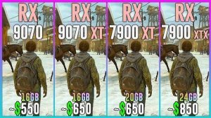 RX 9070 vs RX 9070 XT vs RX 7900 XT vs RX 7900 XTX - Test in 20 Games