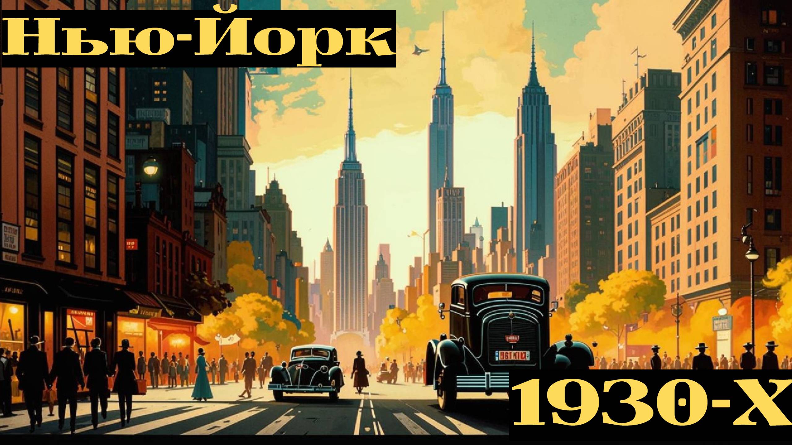 Нью-Йорк 1930-х годов в цвете, центр города. (NASS)
