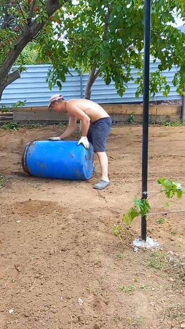 Трамбовка земли под газон,бочка полная 200 литров смотреть онлайн