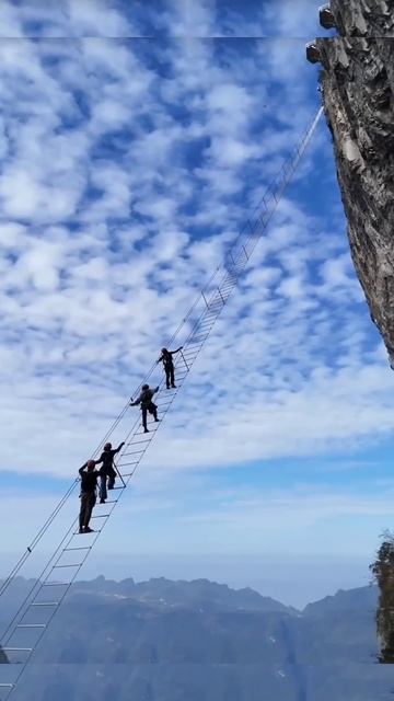 Очень опасная лестница #shorts #mountains #news смотреть онлайн