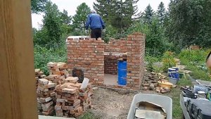 Строим баню из кирпича.