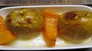 Яблочное пюре с тыквой и творогом