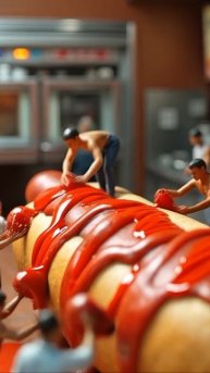 Маленькие человечки и хотдог