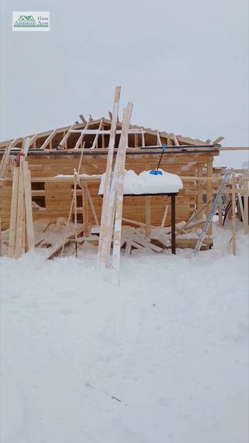 Монтаж дома 14,4х8,4м из обрезного бруса 150х200мм смотреть онлайн