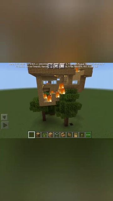 Майнкрафт. Мой дом на дереве сгорел. Minecraft. My tree house burned d