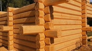 Дом баня из лафета в норвежский угол