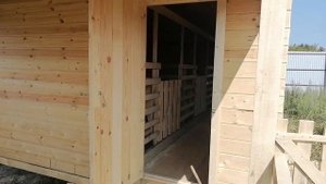 Сарай для коз. большой козлятник для содержания коз.