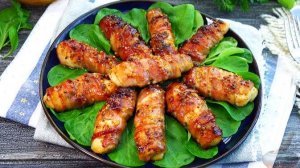 С беконом грудка сочнее. РУЛЕТИКИ ИЗ КУРИНОГО ФИЛЕ