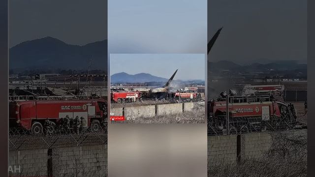 В южной Корее упал пассажирский самолёт. смотреть онлайн