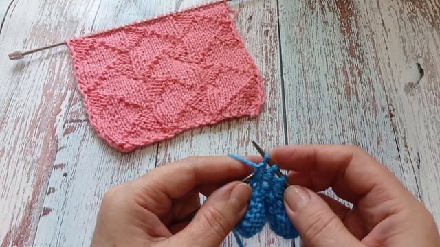 Теневой узор спицами для ваших изделий. смотреть онлайн