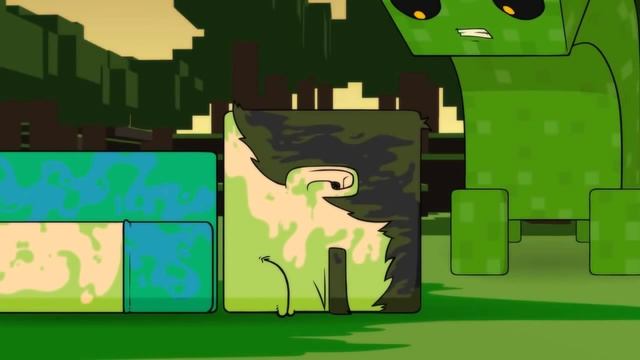 minecraft прикольный мультик приключения стива и крипера   minequest 3