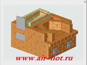 Печь с камином 4х4 кирпича