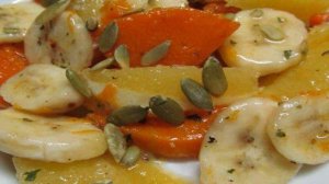 Салат из апельсина тыквы и банана