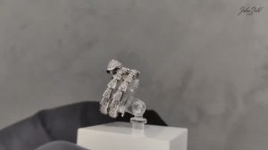 Кольцо из белого золота с бриллиантами в 2 витка в стиле Bvlgari Serpenti Viper!