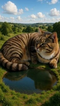 Кот проснулся у озера