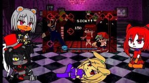 Реакция Фнафа 6 анимы на - Friday Night Funkin Vs Marios Madness FULL WEEK.