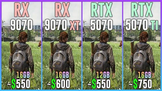 RX 9070 vs RX 9070 XT vs RTX 5070 vs RTX 5070 TI - Test in 20 Games