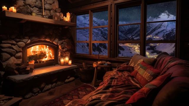 Камин, треск дров и классический джаз | Fireplace, Crackling Wood, a
