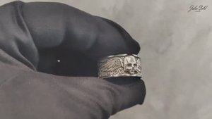 Скульптурное кольцо перстень из серебра с чернением  «The wind of change»