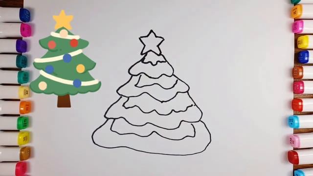 How To Draw a Christmas Tree | Как нарисовать Ёлку | Bolalar uchun Archa chizish | Easy Drawing