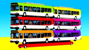 Развивающий Мультики для Детей Машинка Лимузин и Цветные Автобусы с Трактором  Учим Цвета и Цифры