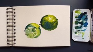 как нарисовать лайм акварелью watercolor sketch