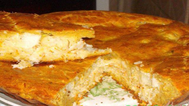 Пирог с палтусом и цукини