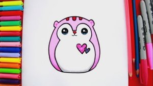 Как нарисовать кавайного хомяка