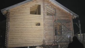 Пескоструйная шлифовка сруба в Ленинградской области | Очистка деревянных домов