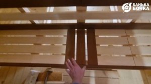 Дизайн парной в бане-бочке (Подсветка пологов, вставки