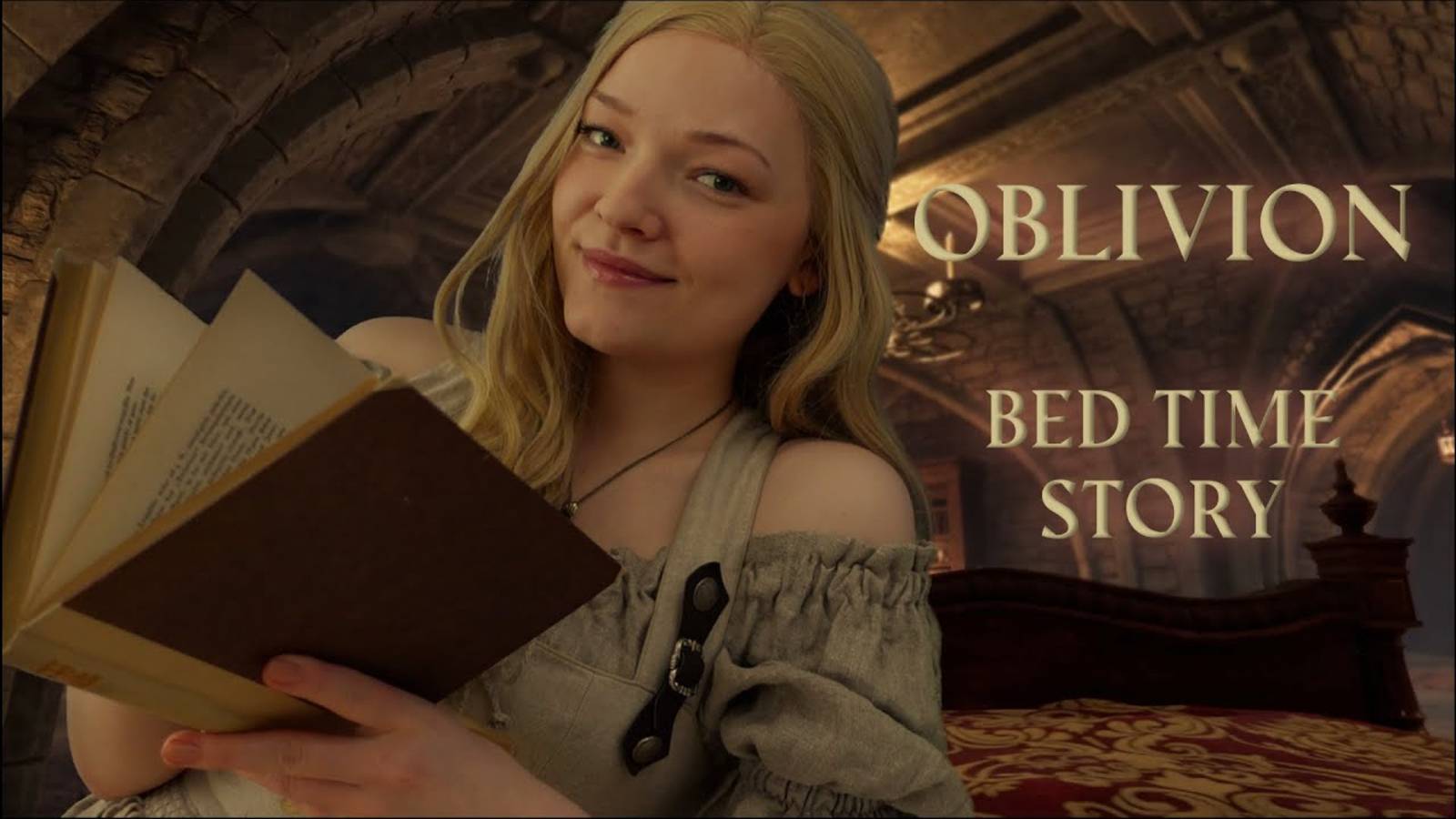[Aen Ani ASMR] Oblivion Mum reads you to sleep📜 (fire crackling, face touching, book tracing)