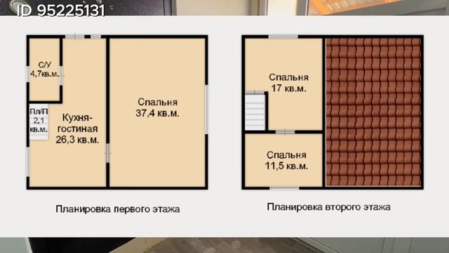 Двухэтажный домик с банькой и небольшим фруктовым сад