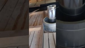 Проходной потолочный узел дымохода.Стройбрусметрика