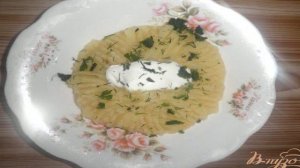 Картофельное пюре со сметаной и зеленью