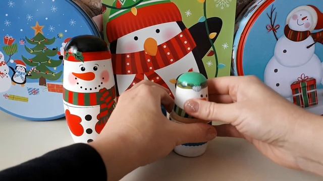 Распаковка матрëшки- снеговика//Unpacking matryoshka snowman. смотреть онлайн