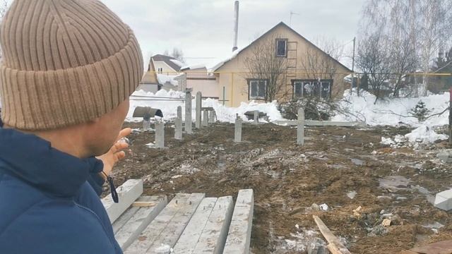 Строительство дома. Фундамент из забивных свай