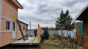 ПОСТРОЕНИЕ БОЛЬШОЙ ВЕРАНДЫ 9м на 3м. Установка опорных