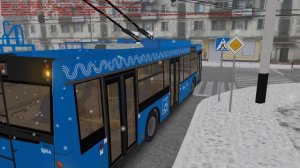 OMSI 2. Большая деревня 0.7 Маршрут 12 на Московском Тролейбусе СВАРЗ-МАЗ 6275 2016 года МСК