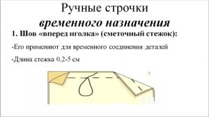 Виды ручных швов.