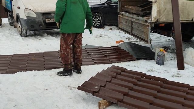 Строим Навес возле дома в СТСН ноябрь 2023