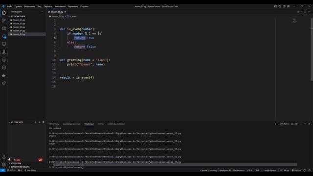 #5 Как работают функции в Python. Курс по Python для начинающи