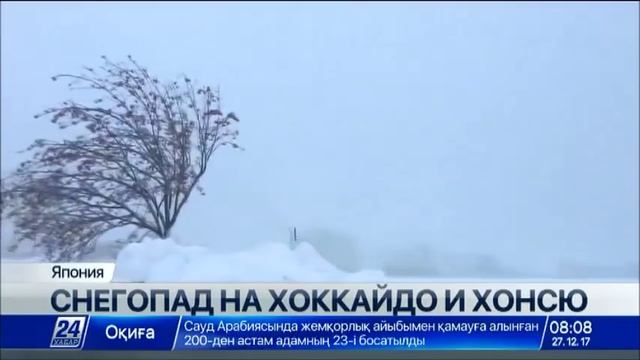 На севере Японии продолжается сильный снегопад
