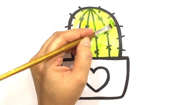 Bolalar uchun kaktus rasm chizish | Рисунок кактуса для детей | วาดแ?