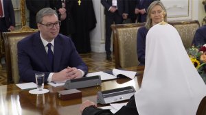 В Москве, в Свято-Даниловом монастыре, патриарх Кирилл принял президента Сербии