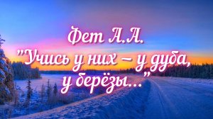 Фет А.А. Учись у них - у дуба, у берёзы...
