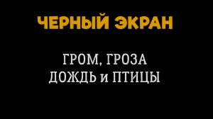 5 часов ГРОМ, ГРОЗА, ДОЖДЬ и ПТИЦЫ. ЧЕРНЫЙ ЭКРАН для сна. БЕЛЫЙ ШУМ